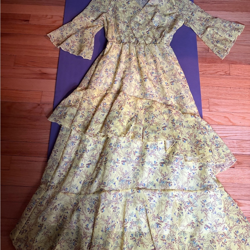 Floral Yellow Maxi Dress